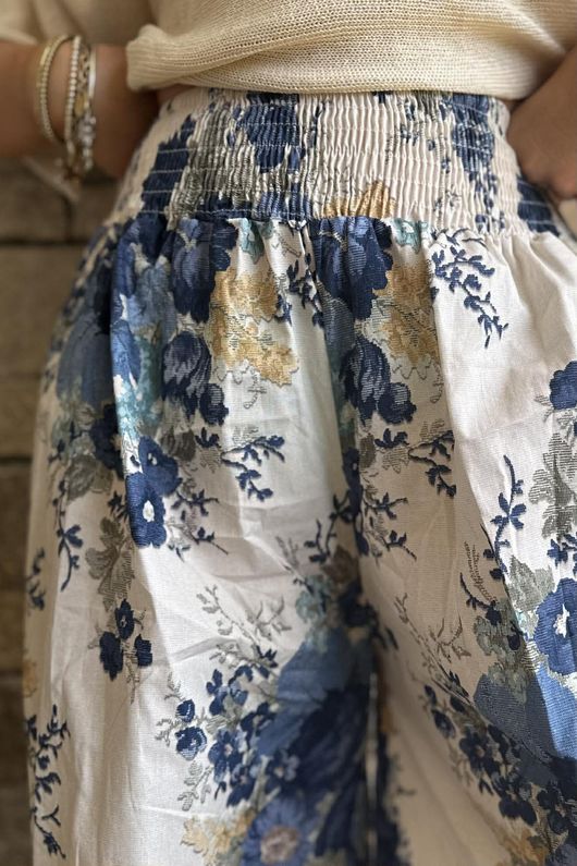 Country Garden Chintz Palazzo French Navy